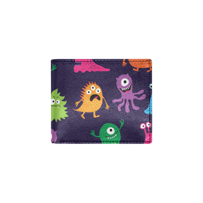 Monster Cartoon Pattern Print Design 02 Men's ID Card Wallet