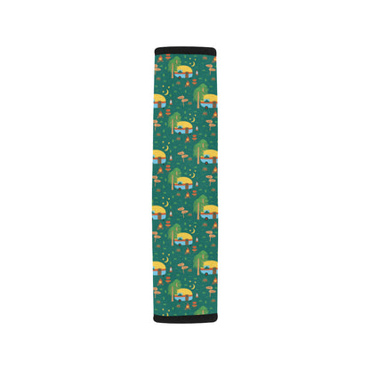 Camping Camper Pattern Print Design 06 Car Seat Belt Cover