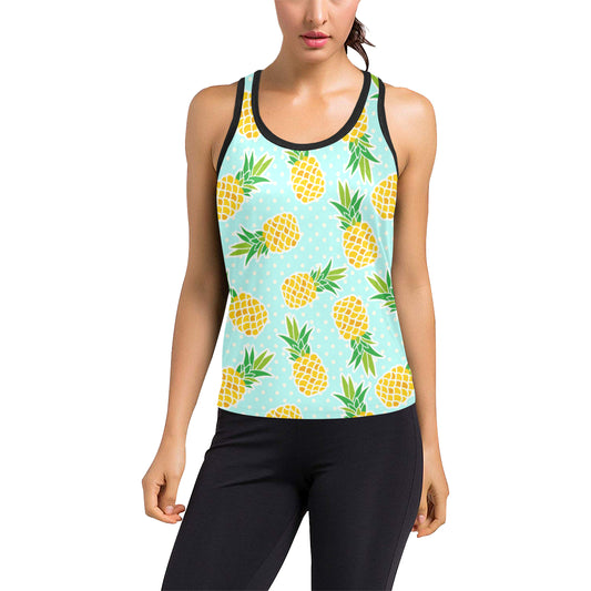 Pineapple Pattern Print Design PP01 Women's Racerback Tank Top