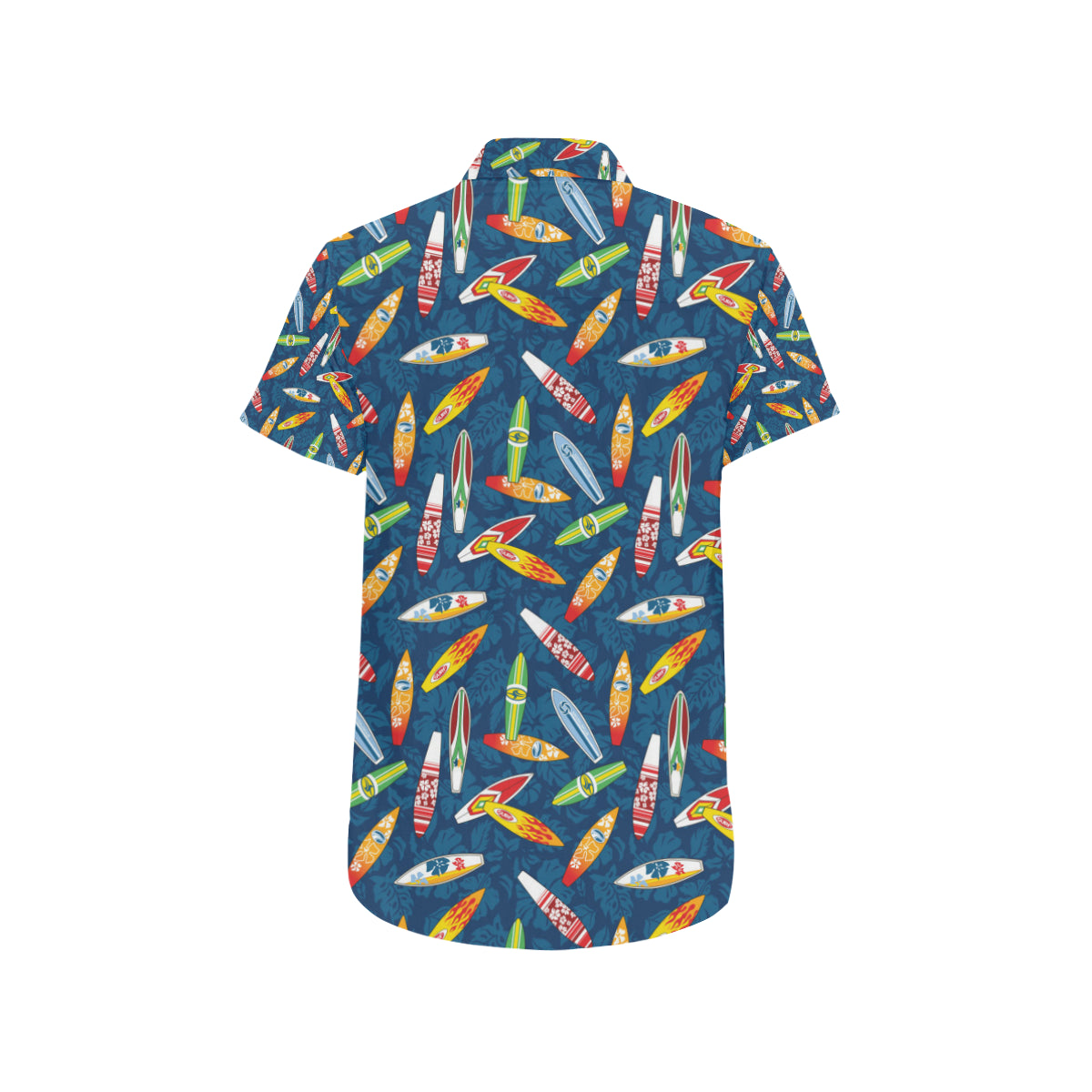 Surfboard Pattern Print Men's Short Sleeve Button Up Shirt