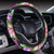 Lotus Flower Print Design Steering Wheel Cover with Elastic Edge