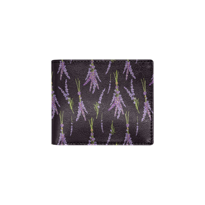 Lavender Pattern Print Design LV05 Men's ID Card Wallet