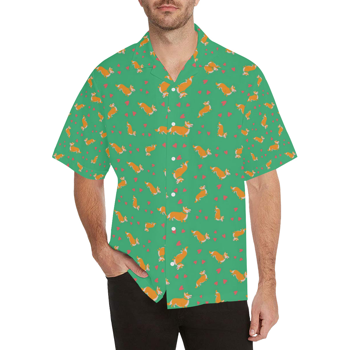 Cardigan Welsh Corgis Pattern Print Design 03 Men's Hawaiian Shirt
