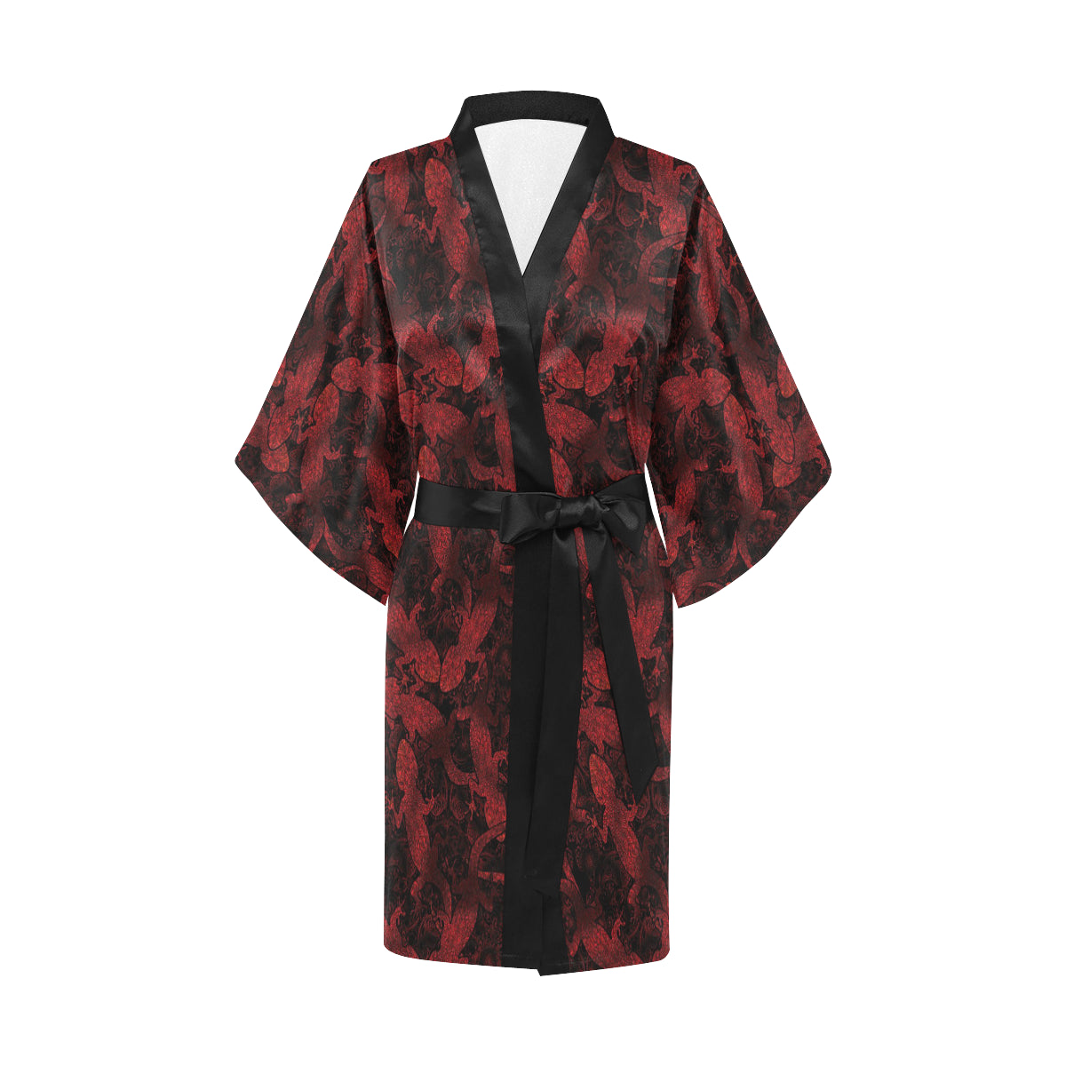 Gecko Pattern Print Design 04 Women's Short Kimono