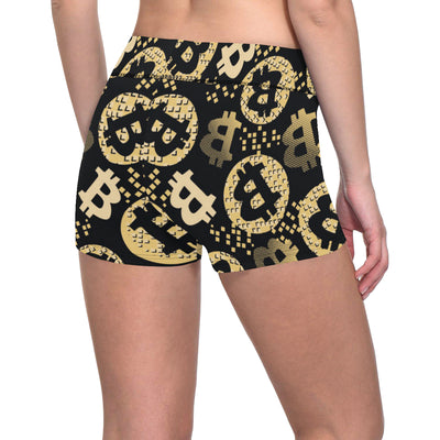 Bitcoin Pattern Print Design DO06 Yoga Shorts