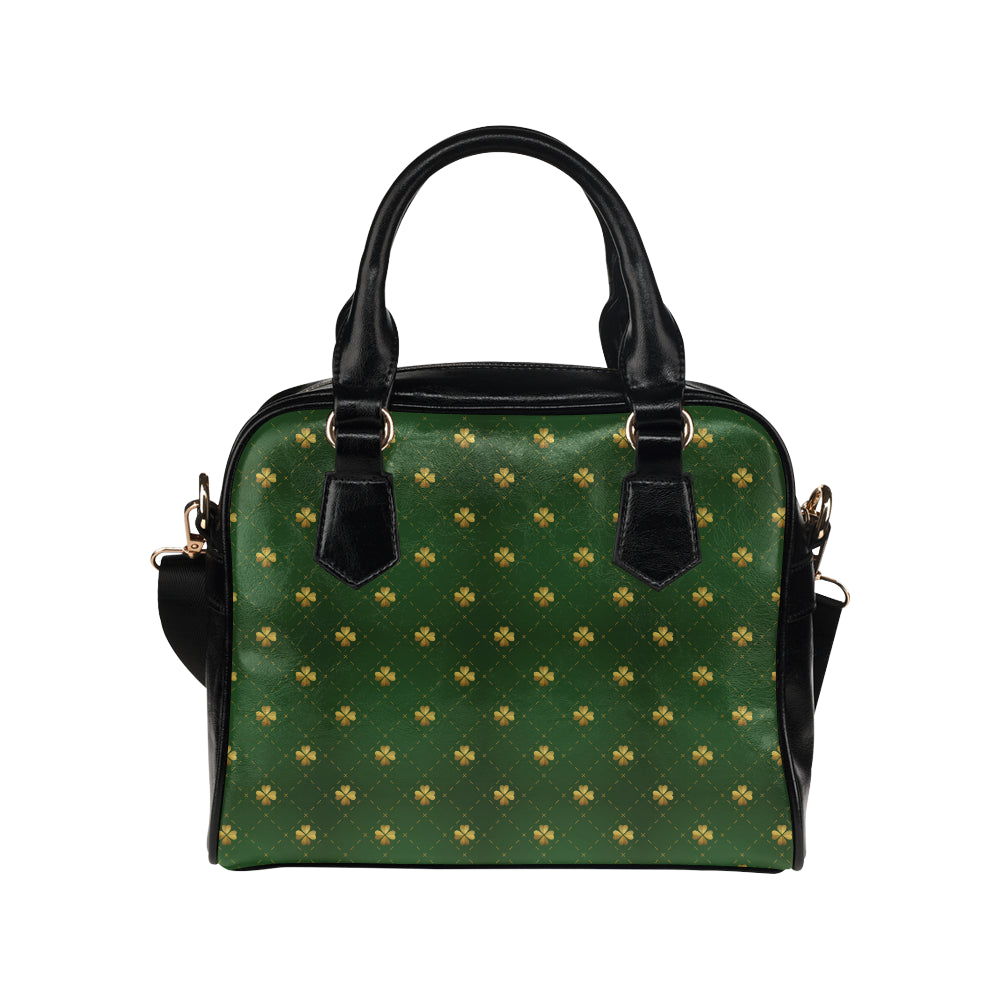 Clover  Pattern Print Design 01 Shoulder Handbag
