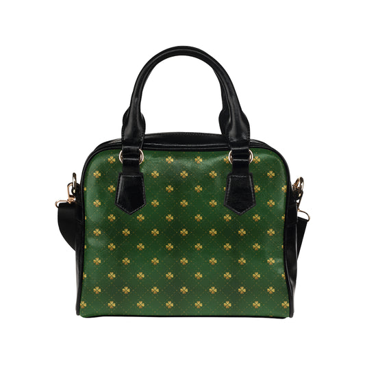 Clover  Pattern Print Design 01 Shoulder Handbag