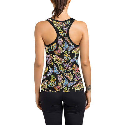 Butterfly Water Color Rainbow Women's Racerback Tank Top