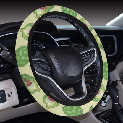 Artichoke Pattern Print Design 03 Steering Wheel Cover with Elastic Edge