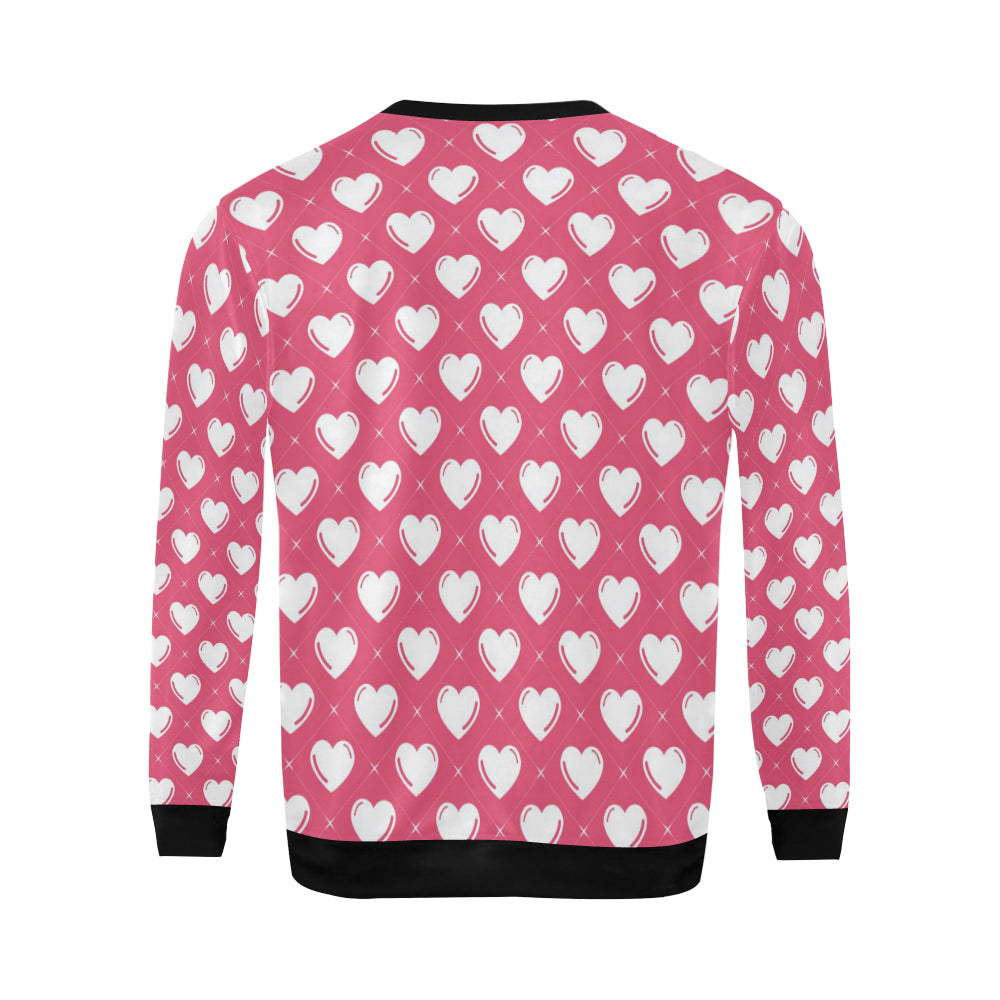 Heart Pattern Print Design HE07 Men Long Sleeve Sweatshirt