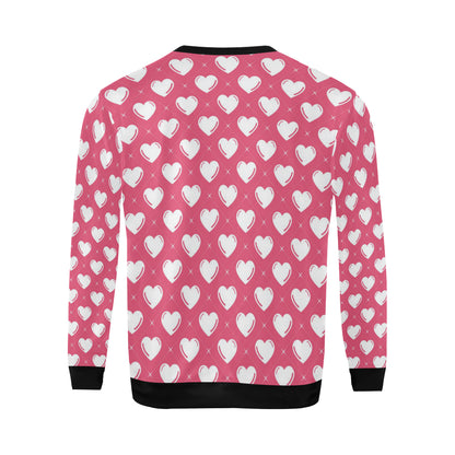 Heart Pattern Print Design HE07 Men Long Sleeve Sweatshirt