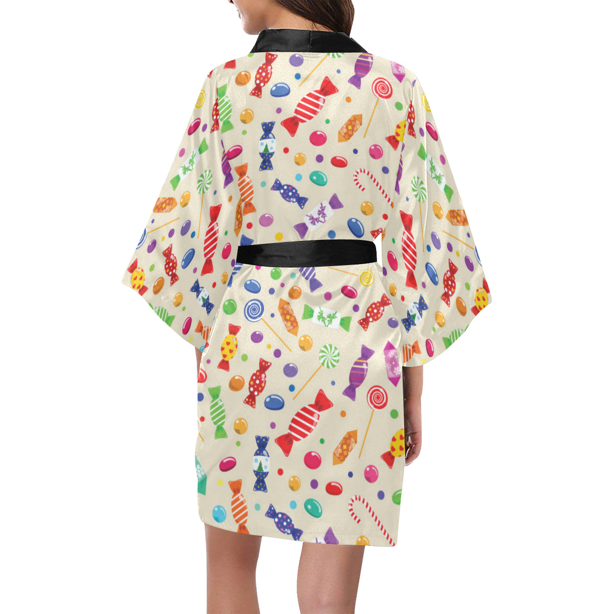 Candy Pattern Print Design 04 Women's Short Kimono