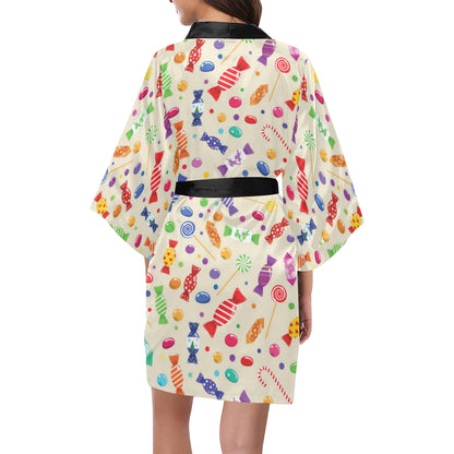 Candy Pattern Print Design 04 Women's Short Kimono