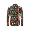 Skull Roses Flower Design Themed Print Men's Long Sleeve Shirt