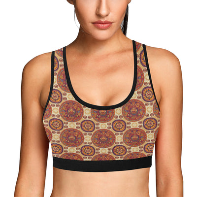 Calendar Aztec Pattern Print Design 01 Sports Bra