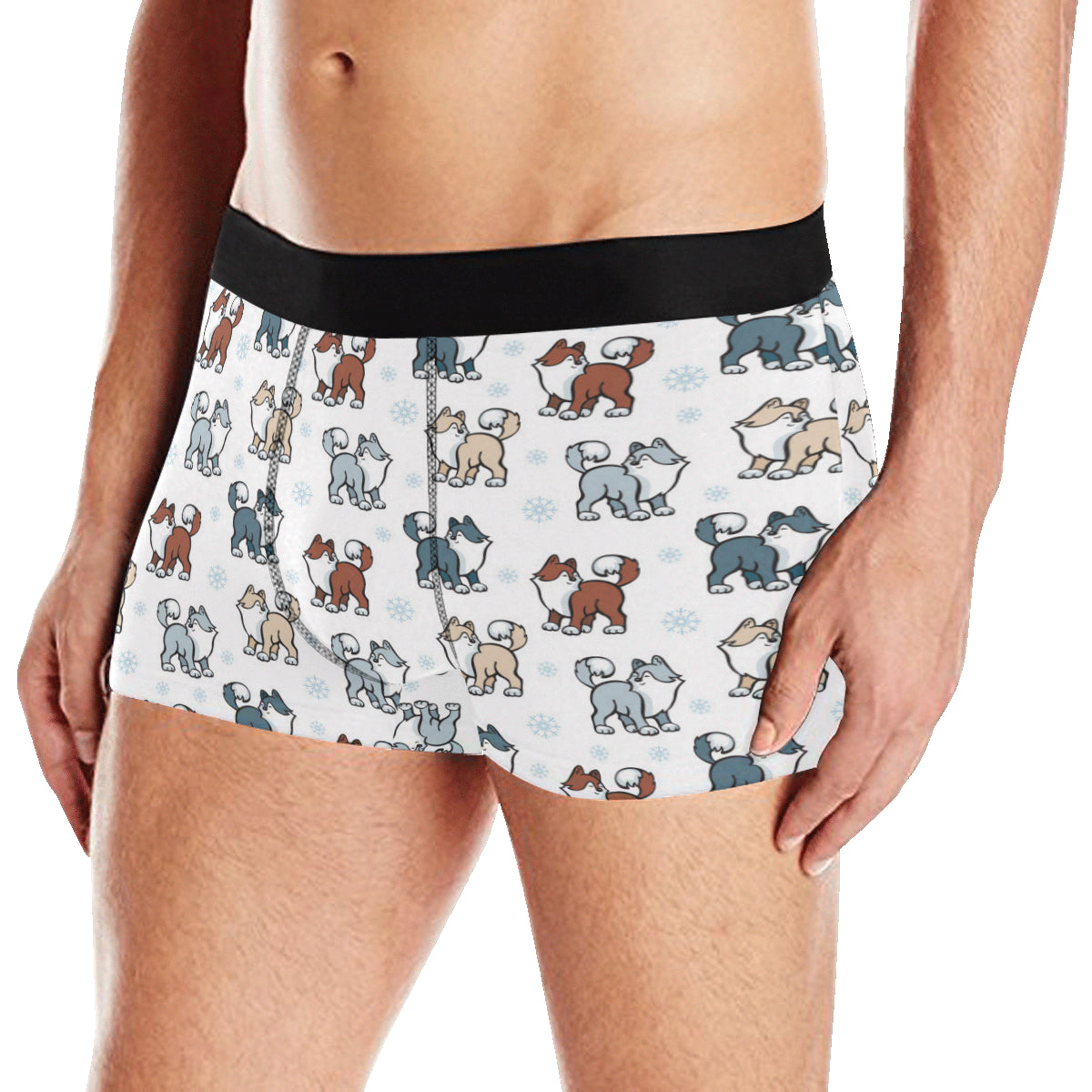 Alaskan Malamute Pattern Print Design 02 Men's Boxer Briefs