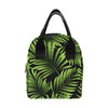 Green Neon Tropical Palm Leaves Insulated Lunch Bag