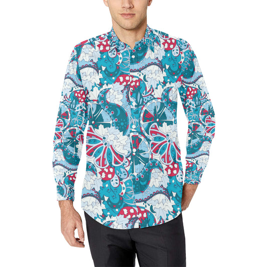 Funky Retro Pattern Print Design A05 Men's Long Sleeve Shirt