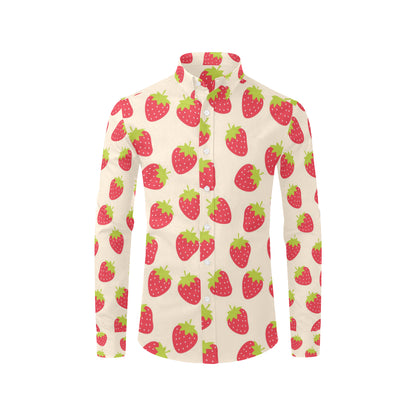 Strawberry Pattern Print Design SB02 Men's Long Sleeve Shirt