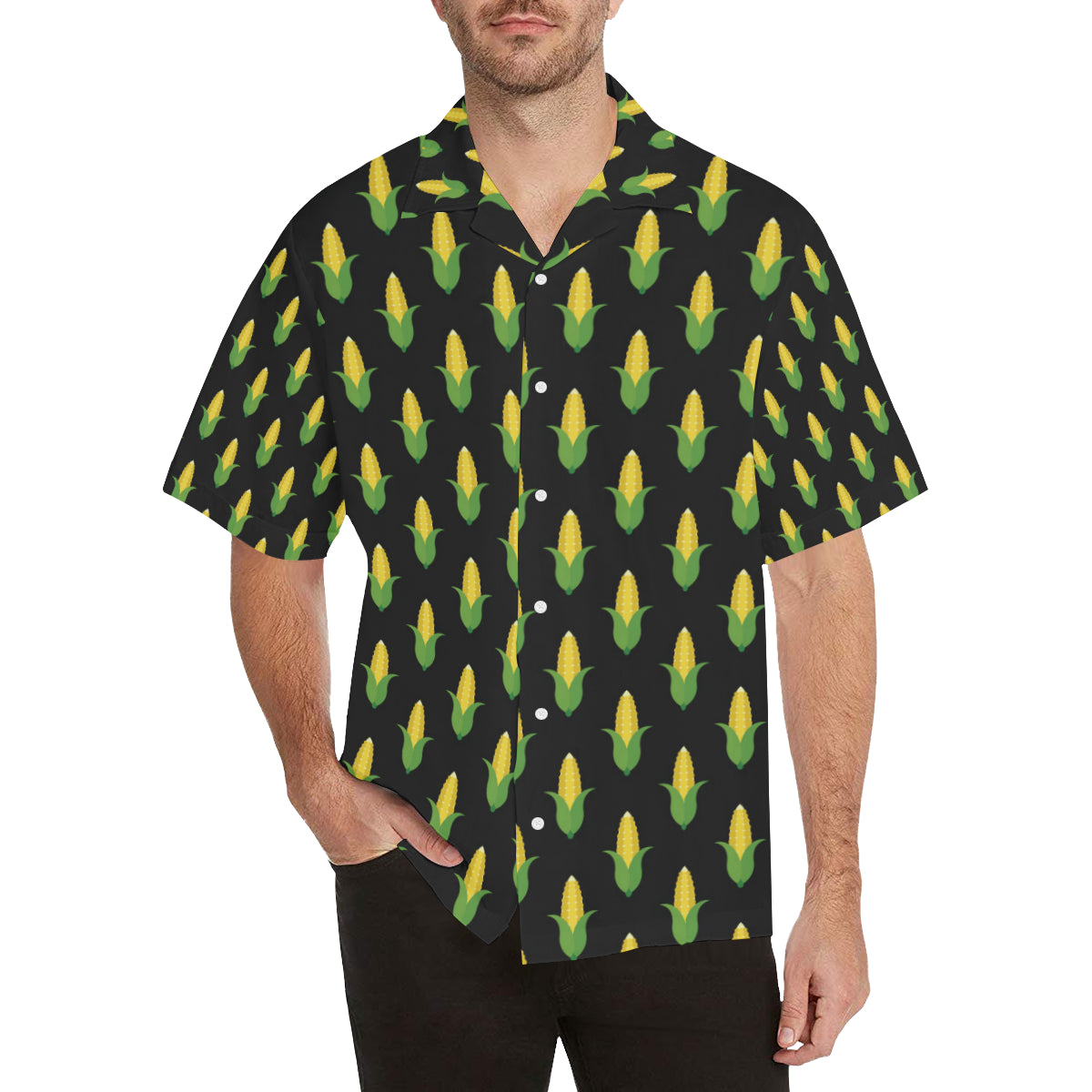 Corn Pattern Print Design 05 Men's Hawaiian Shirt