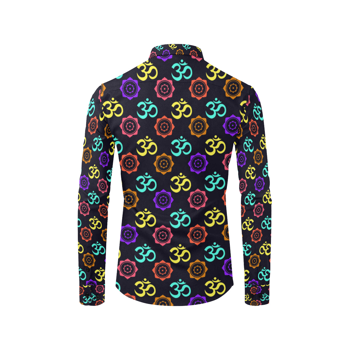 Chakra OM Print Pattern Men's Long Sleeve Shirt