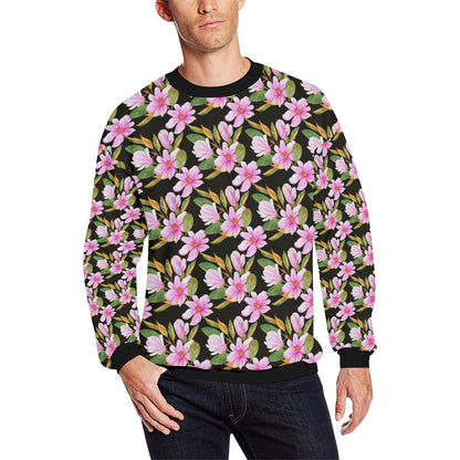 Magnolia Pattern Print Design MAG08 Men Long Sleeve Sweatshirt
