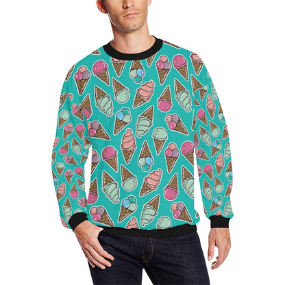 Ice Cream Pattern Print Design IC01 Men Long Sleeve Sweatshirt
