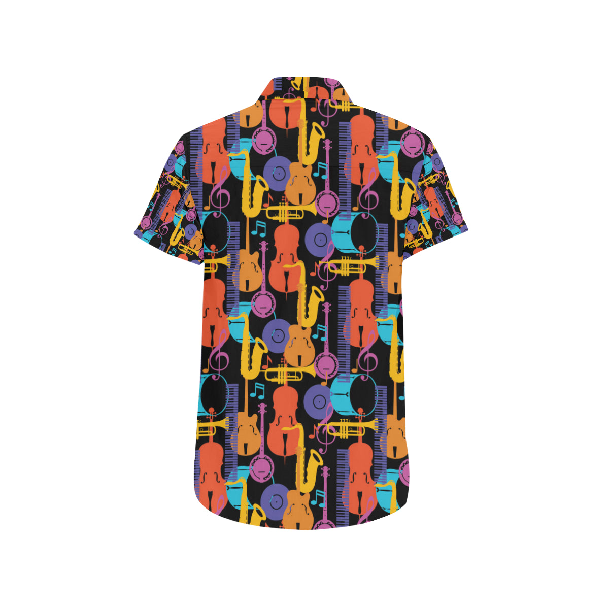 Jazz Pattern Print Design 03 Men's Short Sleeve Button Up Shirt