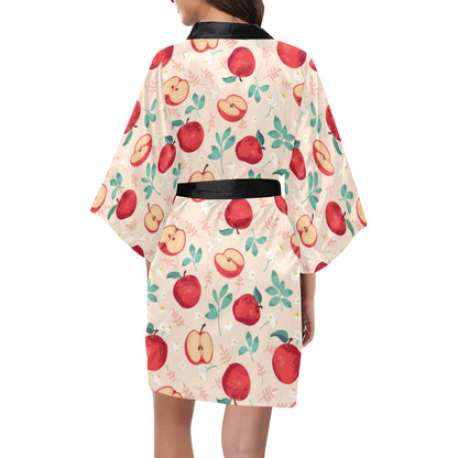 Apple Pattern Print Design AP06 Women Kimono Robe