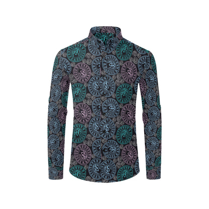 Eye of Horus Ethnic Pattern Men's Long Sleeve Shirt