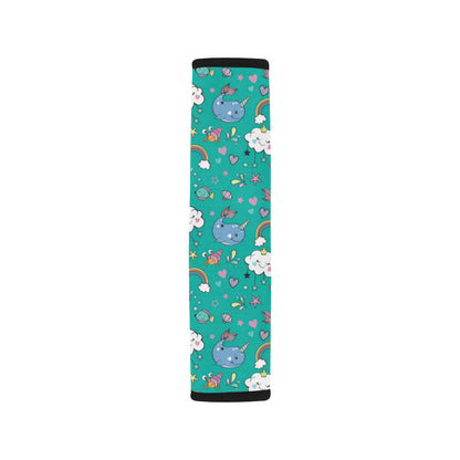 Narwhal Pattern Print Design 04 Car Seat Belt Cover