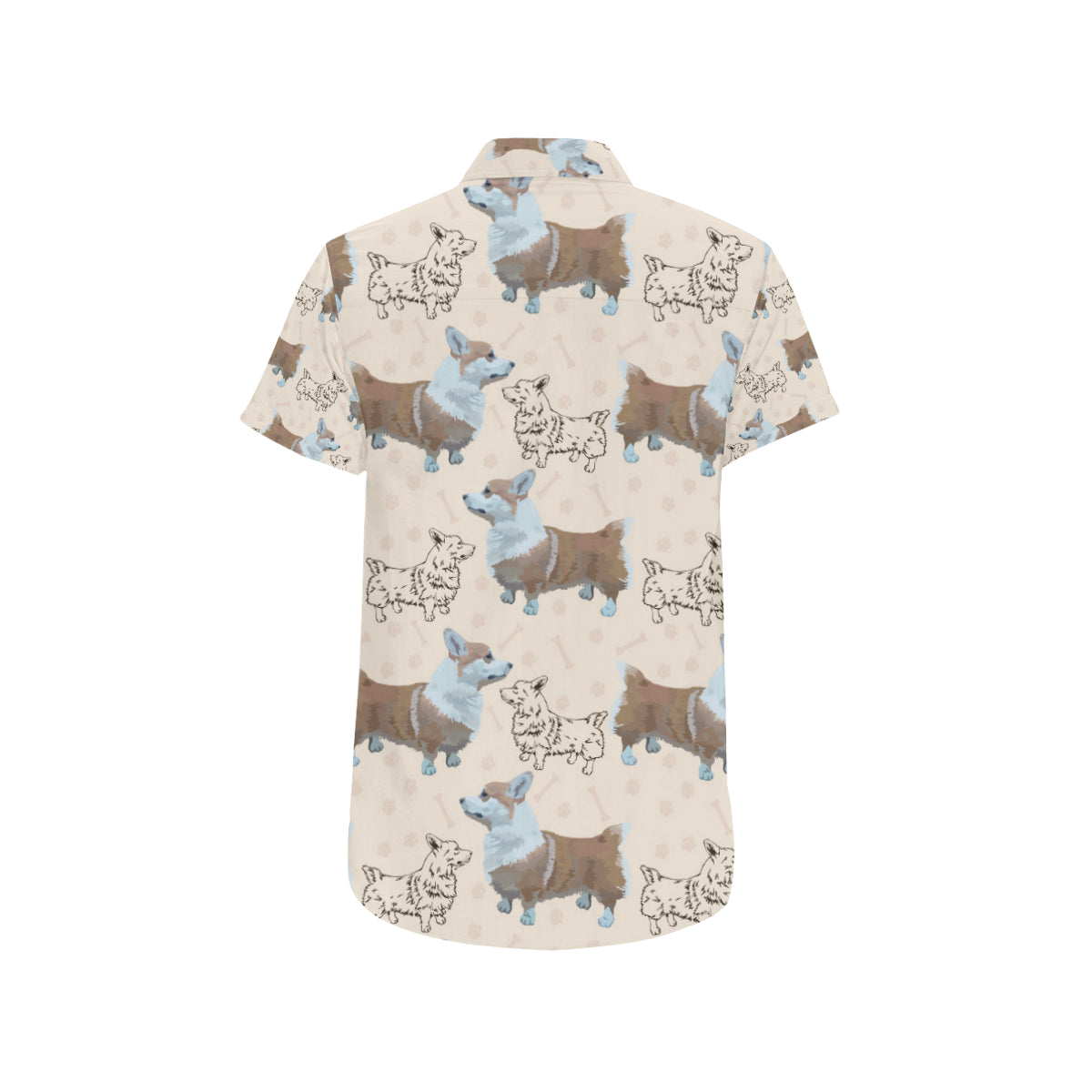 Pembroke Welsh Corgis Pattern Print Design A03 Men's Short Sleeve Button Up Shirt