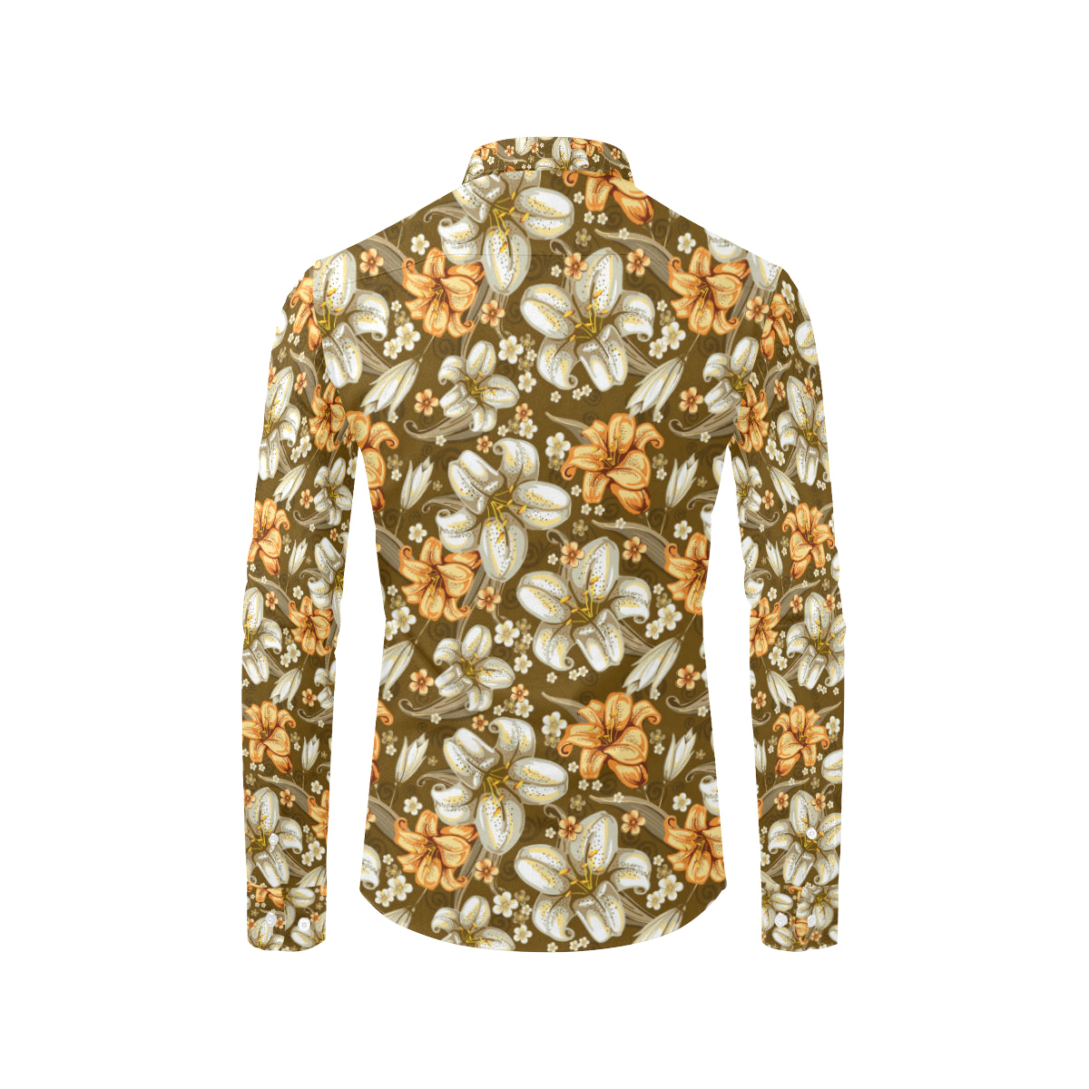 Lily Pattern Print Design 01 Men's Long Sleeve Shirt