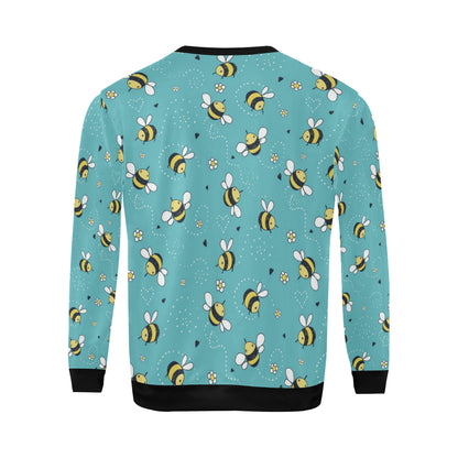 Bee Pattern Print Design BEE02 Men Long Sleeve Sweatshirt