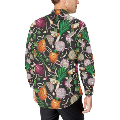 Onion Pattern Print Design A03 Men's Long Sleeve Shirt