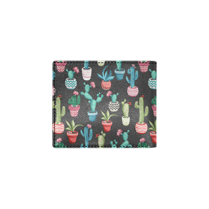 Cactus Pattern Print Design 02 Men's ID Card Wallet