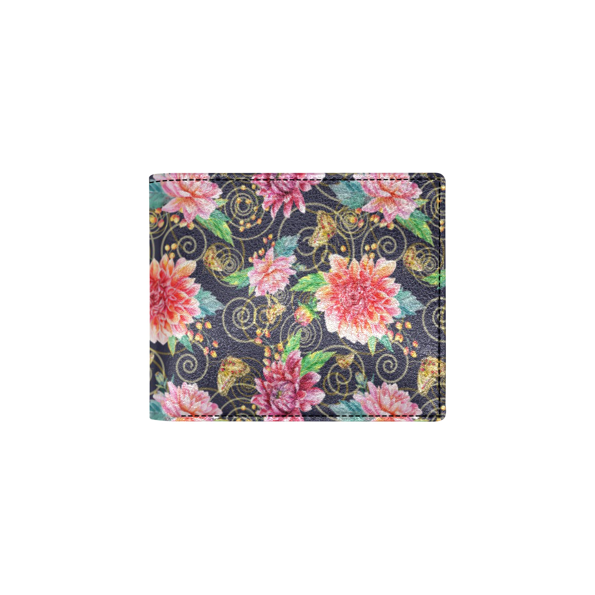 Dahlia Pattern Print Design DH02 Men's ID Card Wallet