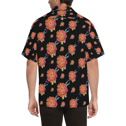 Marigold Pattern Print Design 01 Men's Hawaiian Shirt