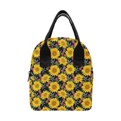 Sunflower Pattern Print Design SF014 Insulated Lunch Bag