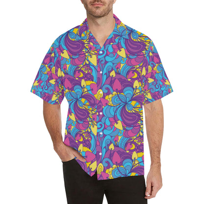 Psychedelic Mushroom Pattern Print Design A03 Men's Hawaiian Shirt