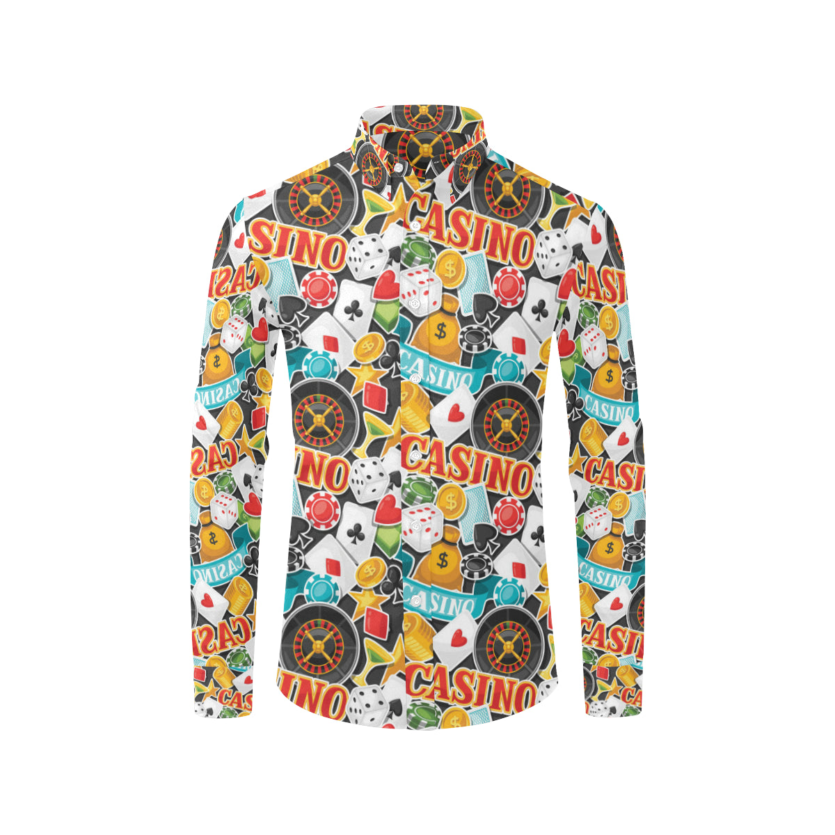 Casino Pattern Print Design 03 Men's Long Sleeve Shirt