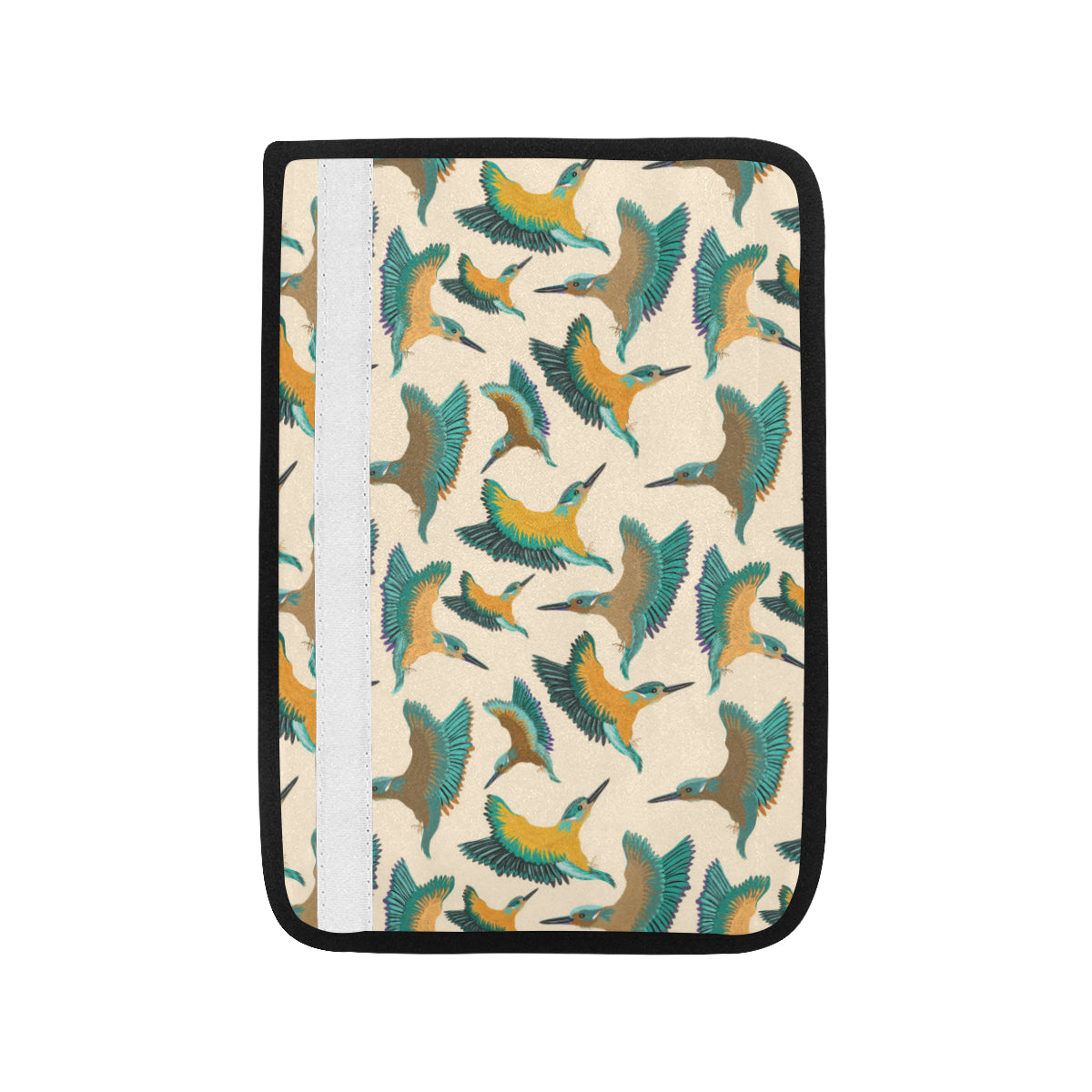 Kingfisher Pattern Print Design 02 Car Seat Belt Cover