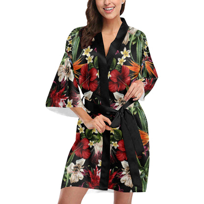 Summer Floral Pattern Print Design SF03 Women Kimono Robe