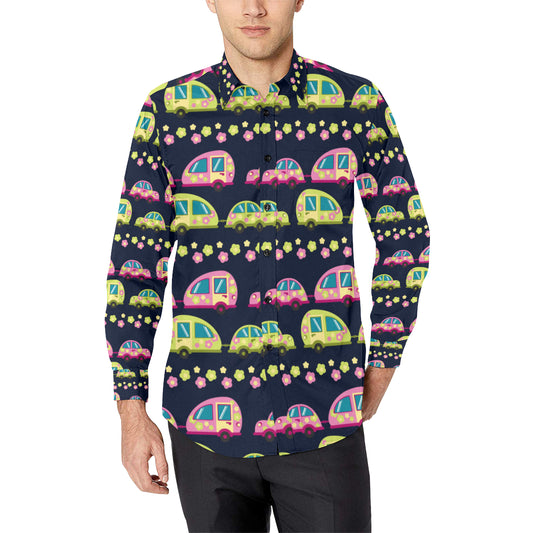Camper Cute Camping Design No 3 Print Men's Long Sleeve Shirt