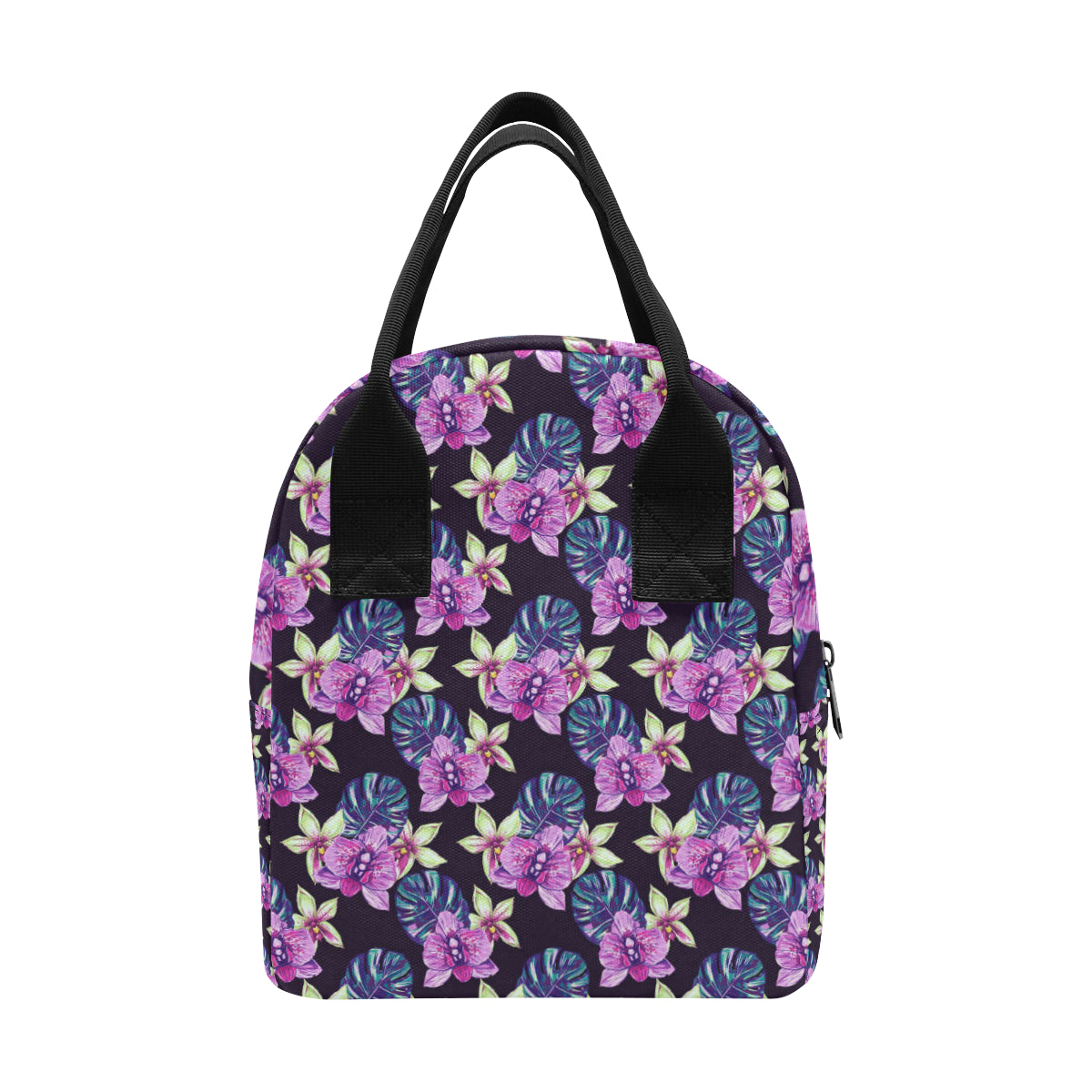 Orchid Pattern Print Design OR010 Insulated Lunch Bag