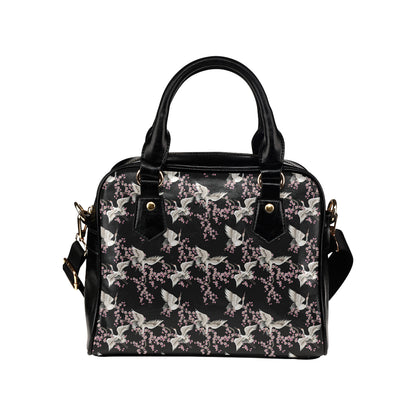 Crane Pattern Print Design 01 Shoulder Handbag