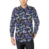 Lavender Dragonfly Pattern Print Design LV03 Men's Long Sleeve Shirt