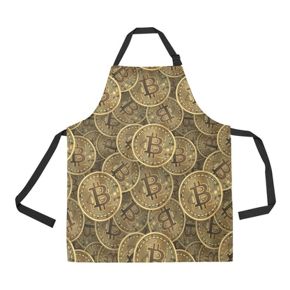 Bitcoin Pattern Print Design DO01 Apron with Pocket