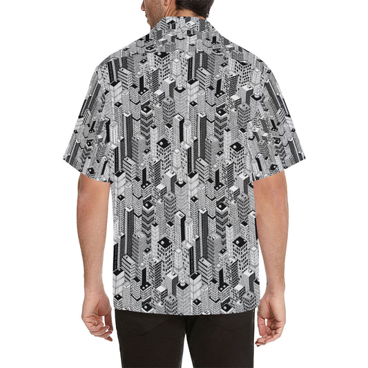 City  Pattern Print Design 02 Men's Hawaiian Shirt