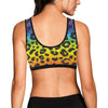 Rainbow Leopard Pattern Print Design A01 Sports Bra